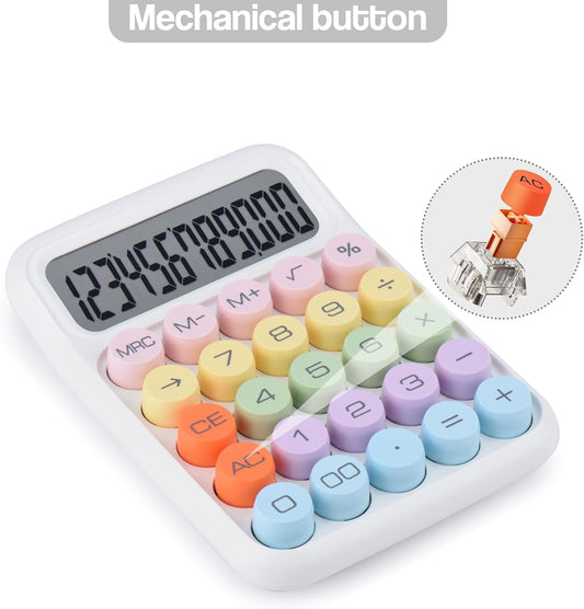 Colorful Candy Mechanical Pushbutton Calculator,12 Digit