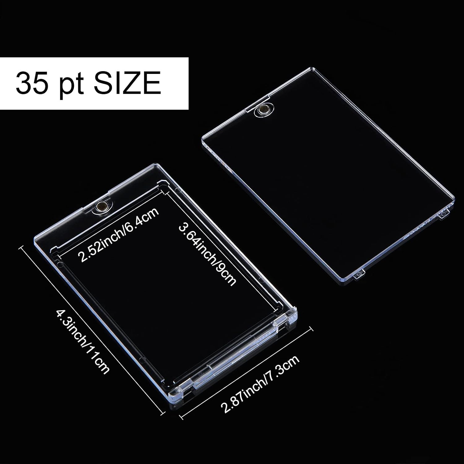 5Pcs Acrylic Magnetic Card Holder 35PT Protectors for Baseball Football Sports Card