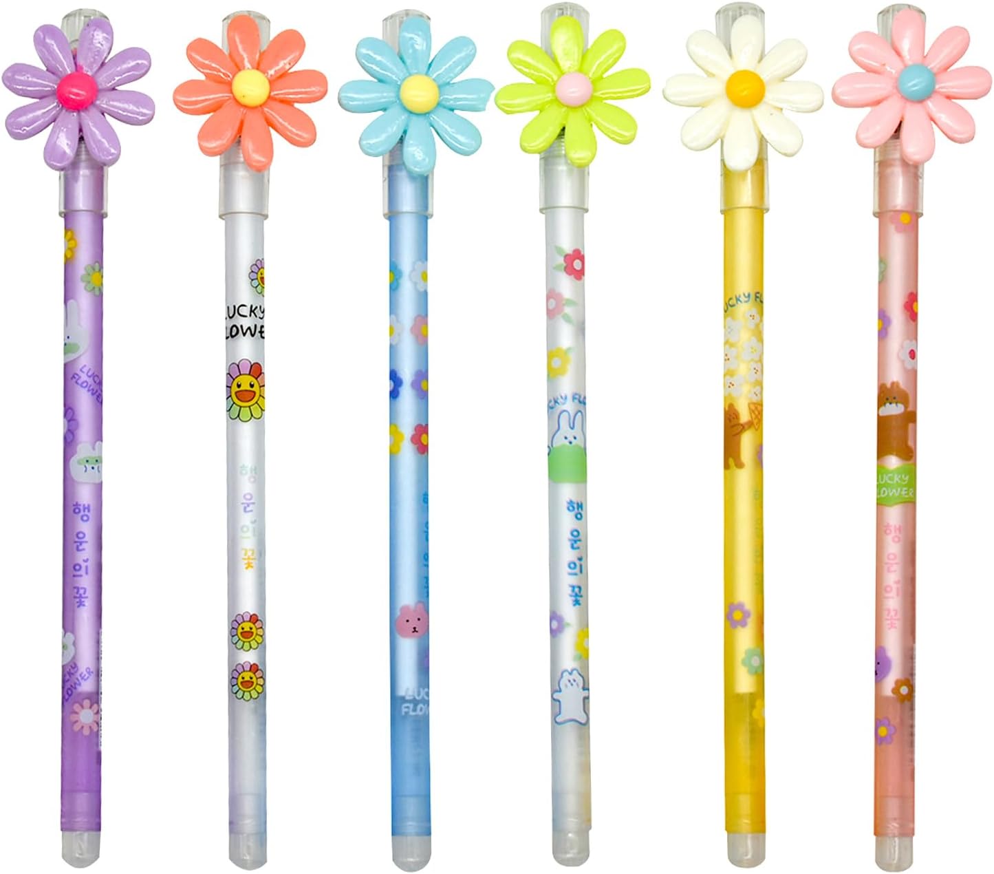 12PCS Fancy Sunflower Gel Pens 0.5mm Black Ink