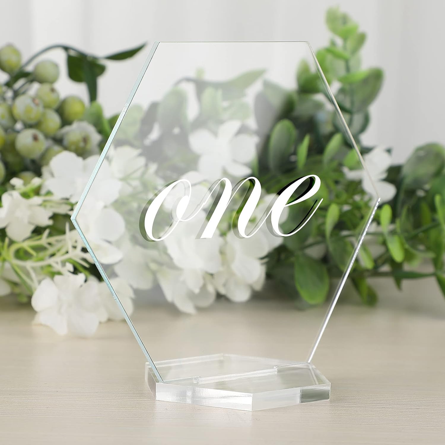 Sublimation DIY Acrylic Hexagon Table Place Card with Holder 10 Pack