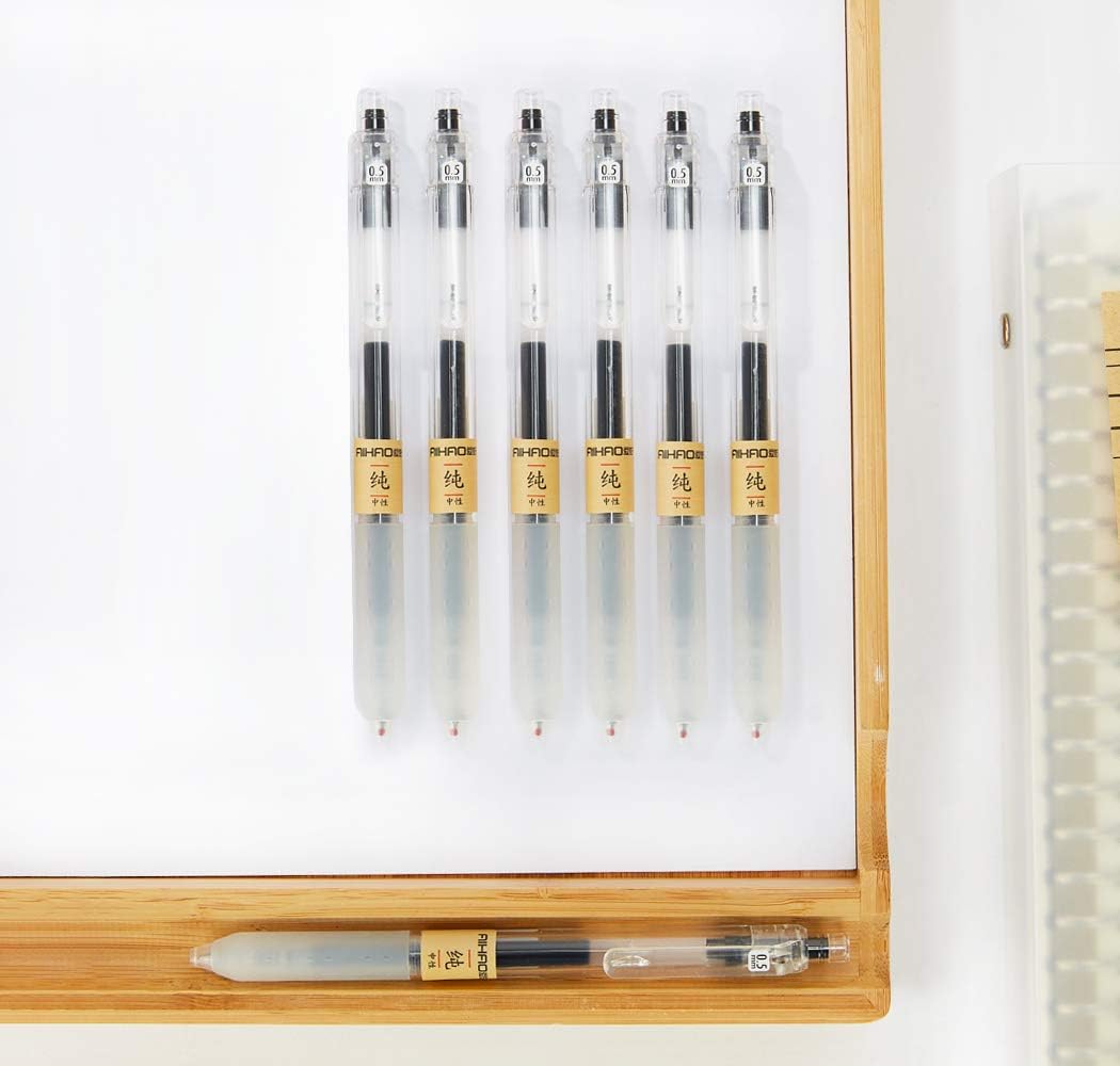 AIHAO Retractable Gel Ink Pens 0.5mm Fine Point 12-Pack