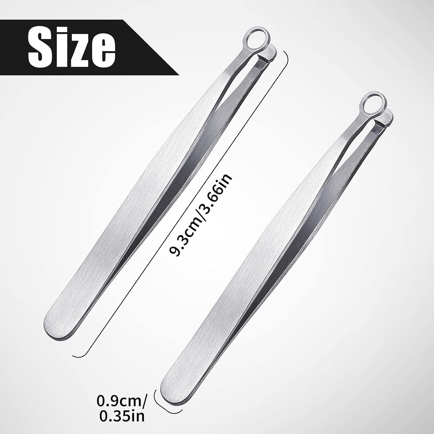 Nose Hair Tweezers Stainless Steel Round Head 2 Pack