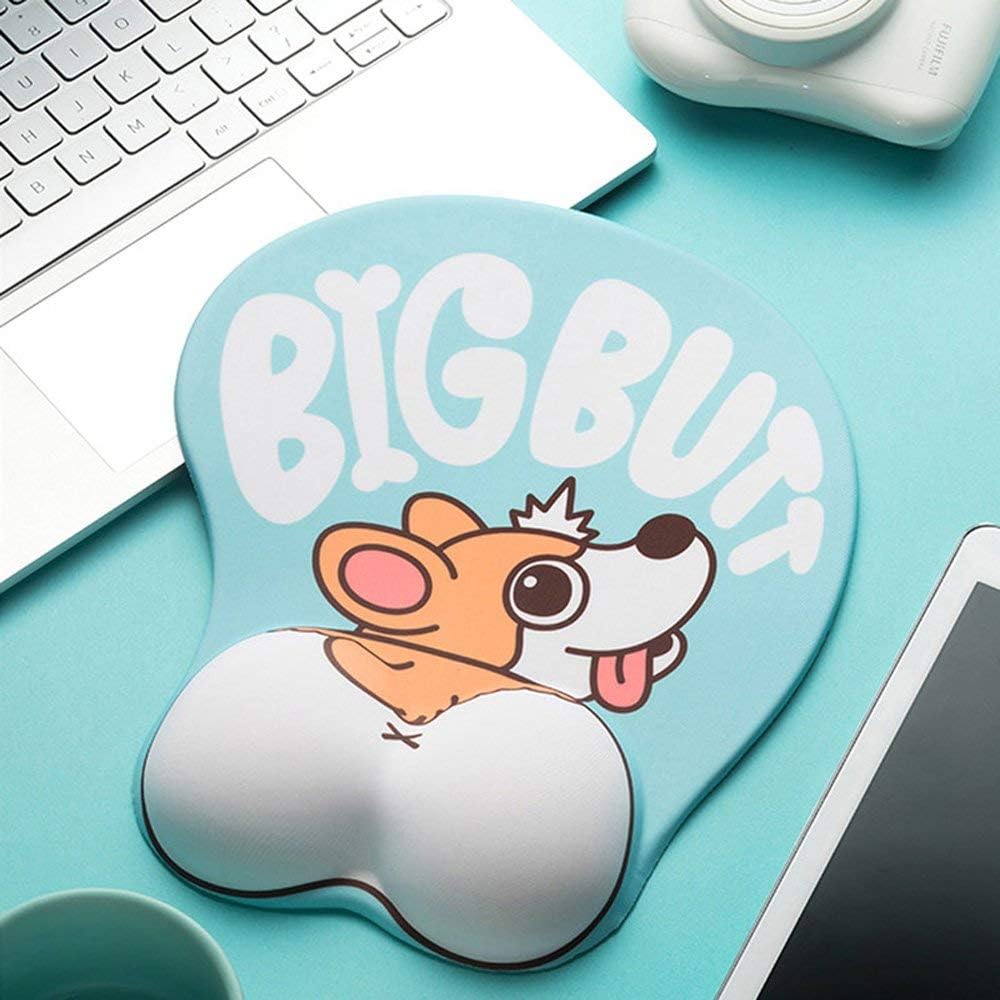 Cute Corgi Dog Butt Anime Mouse Pad with Wrist Support