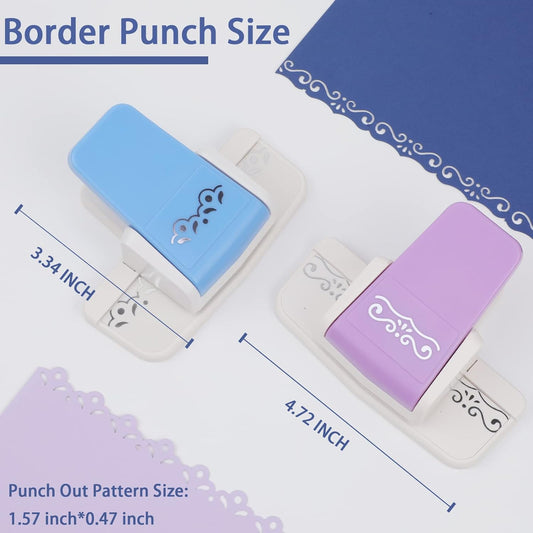 2 Pieces Border Punch for DIY Paper Crafts Scrapbooking Cards