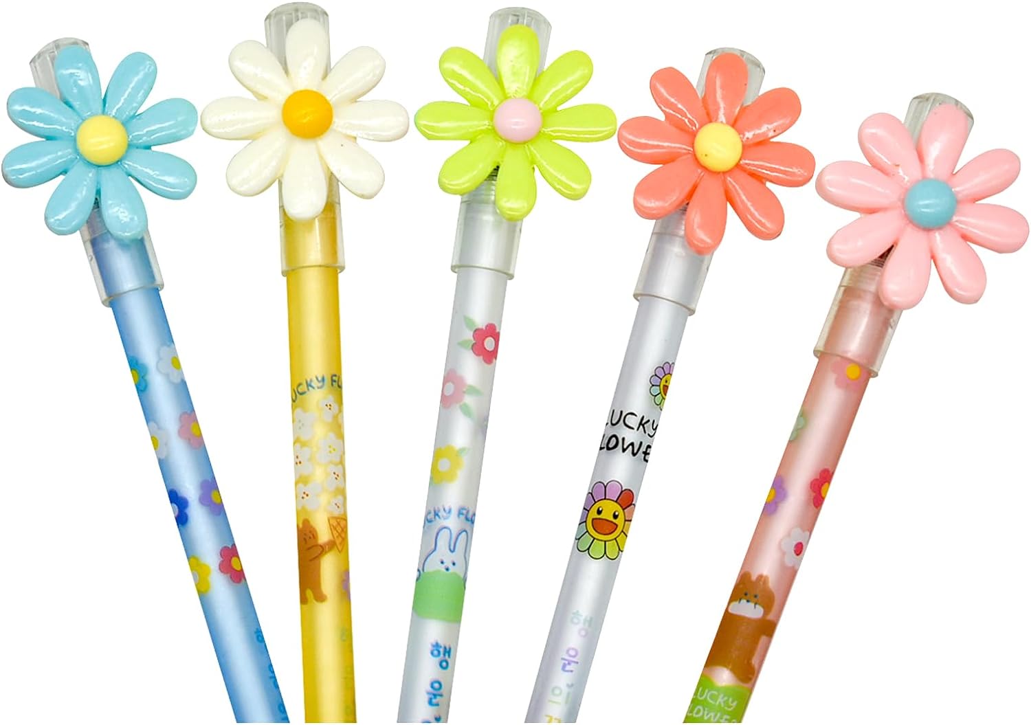 12PCS Fancy Sunflower Gel Pens 0.5mm Black Ink