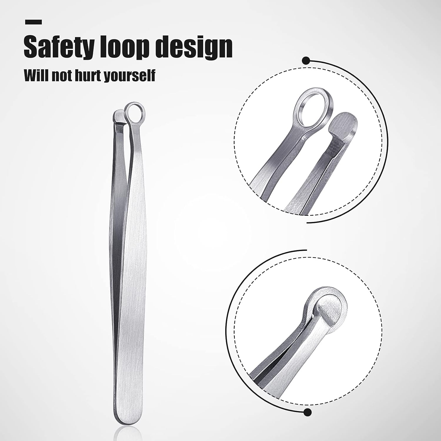 Nose Hair Tweezers Stainless Steel Round Head 2 Pack