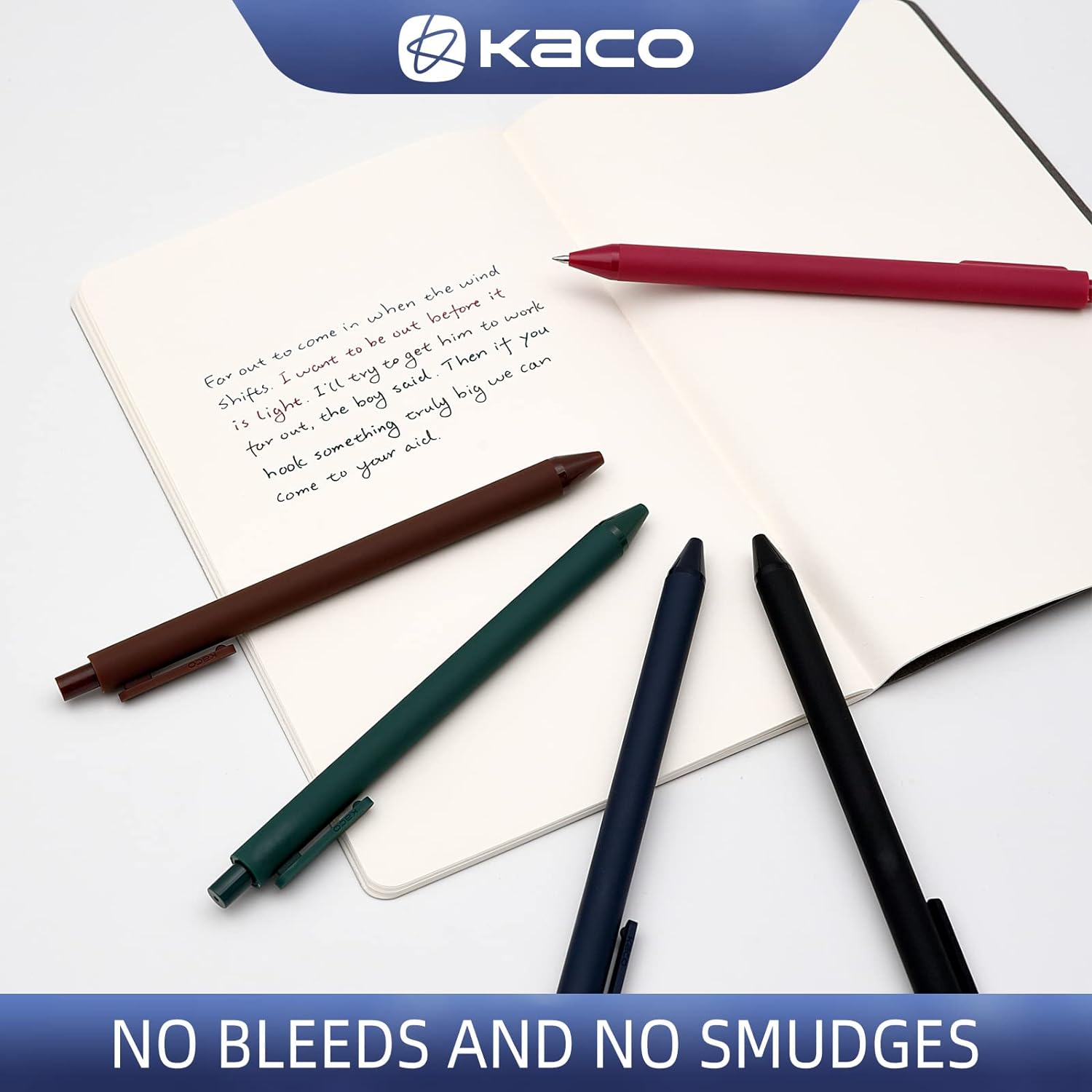 Kaco 20 Color Ink Retractable Gel Pens 0.5mm Fine Point