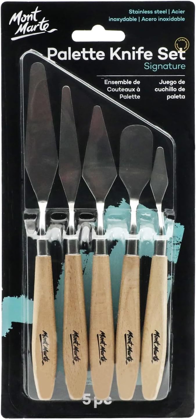 Mont Marte 5Pcs Stainless Steel Palette Knives Set