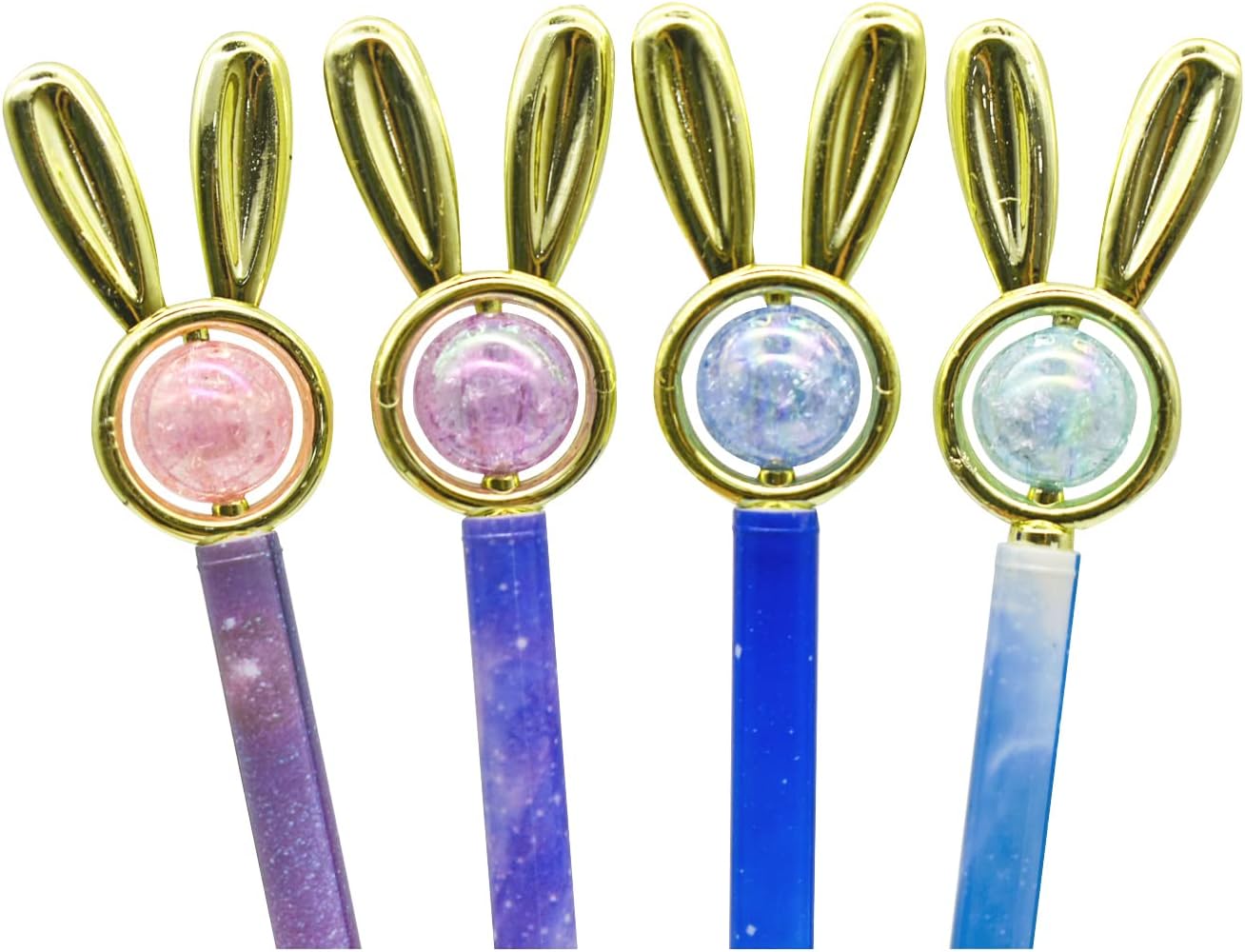 24PCS Rabbit Easter Bunny Pens Starry Sky with Pearl Gel Pens 0.5mm