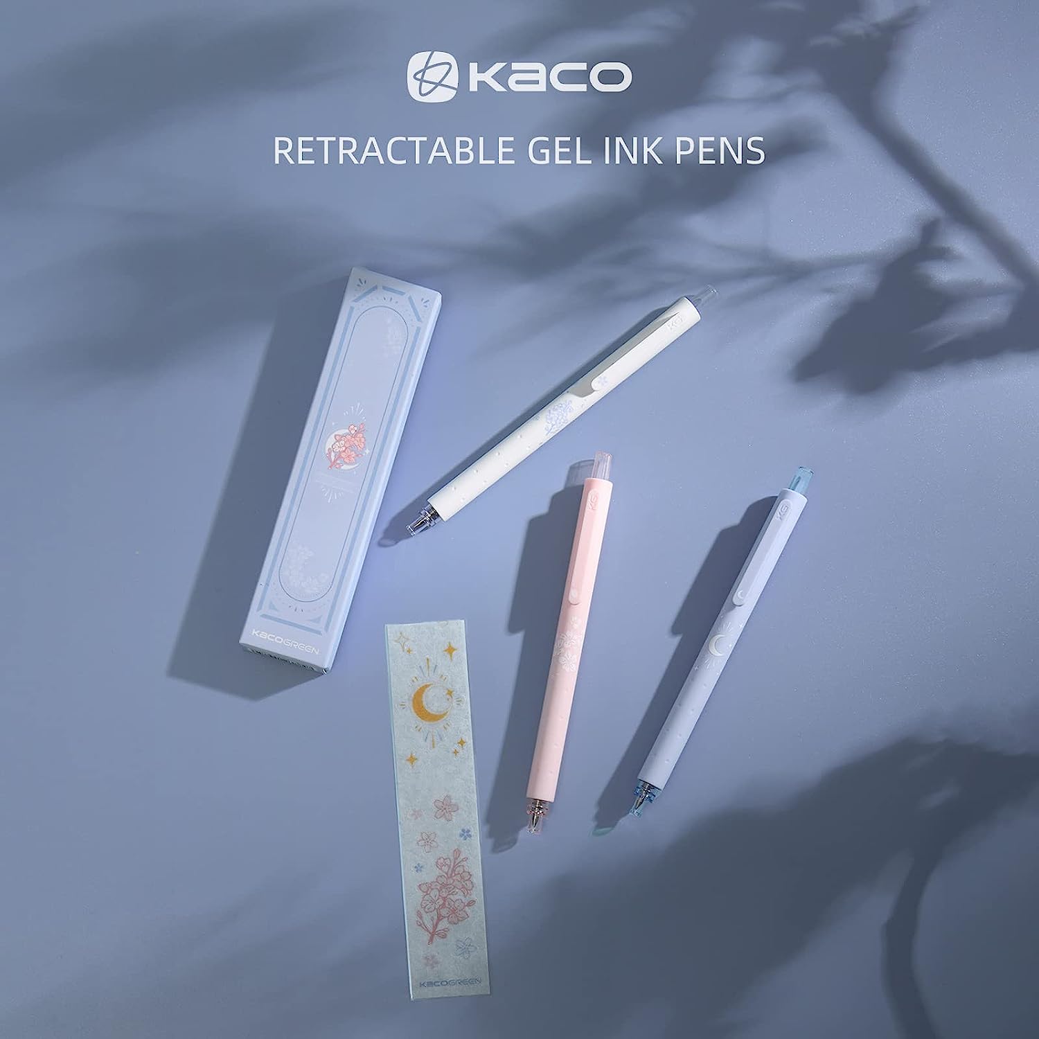 Kaco Rocket Retractable Gel Pens 0.5mm Fine Point 3 Pack