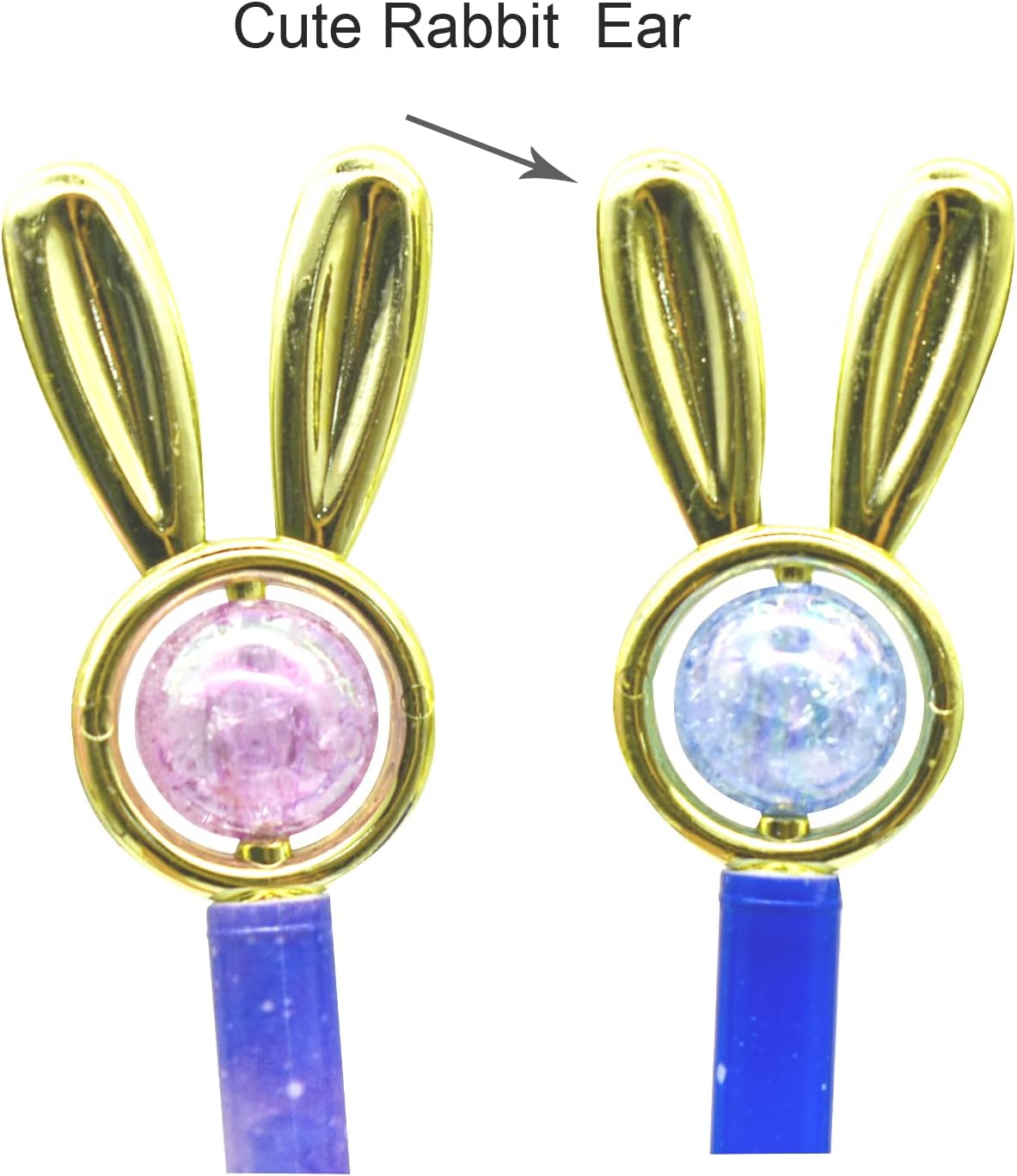 24PCS Rabbit Easter Bunny Pens Starry Sky with Pearl Gel Pens 0.5mm