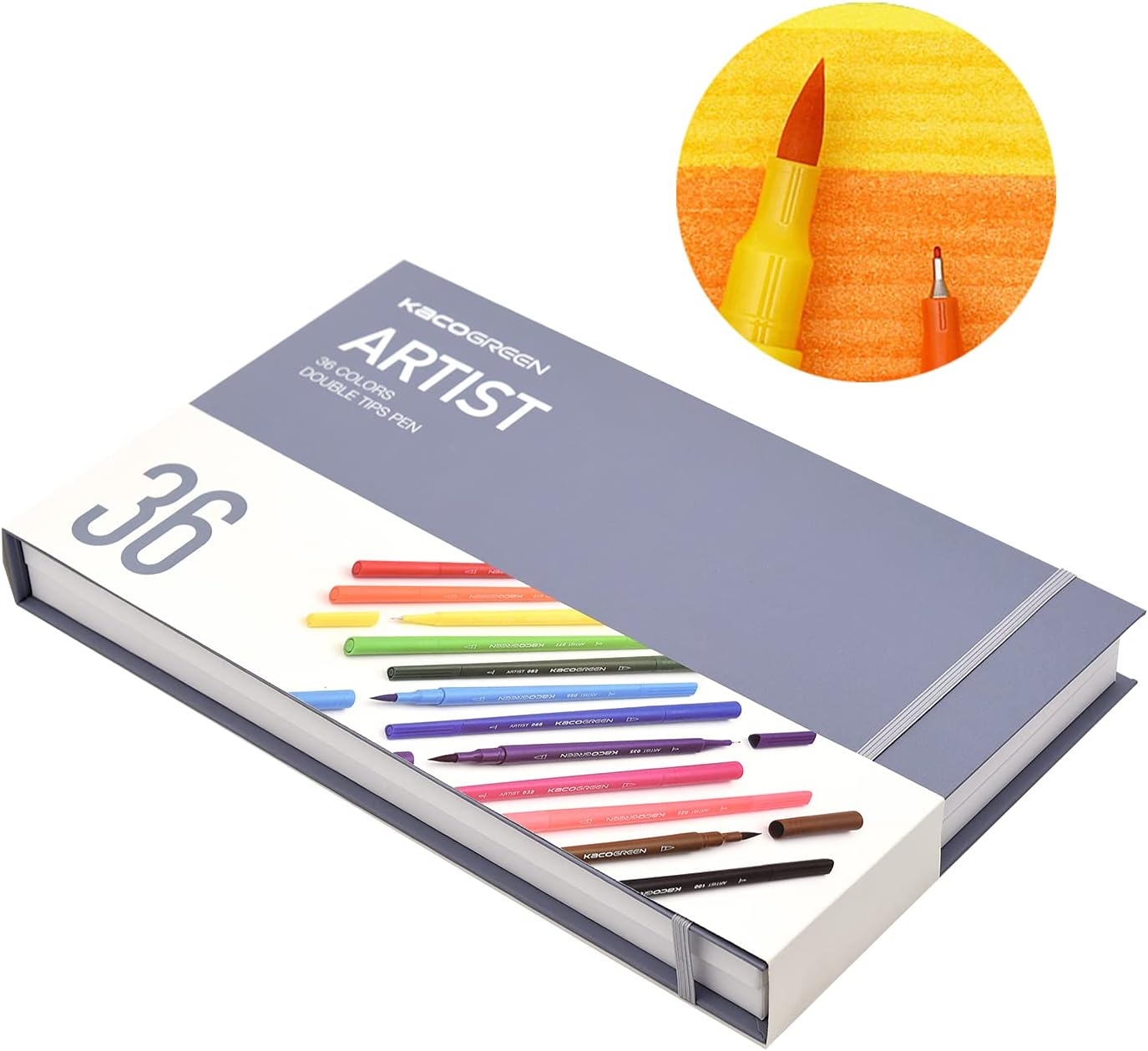 Kaco 36 Artist Coloring Art Markers Dual Tip Pens