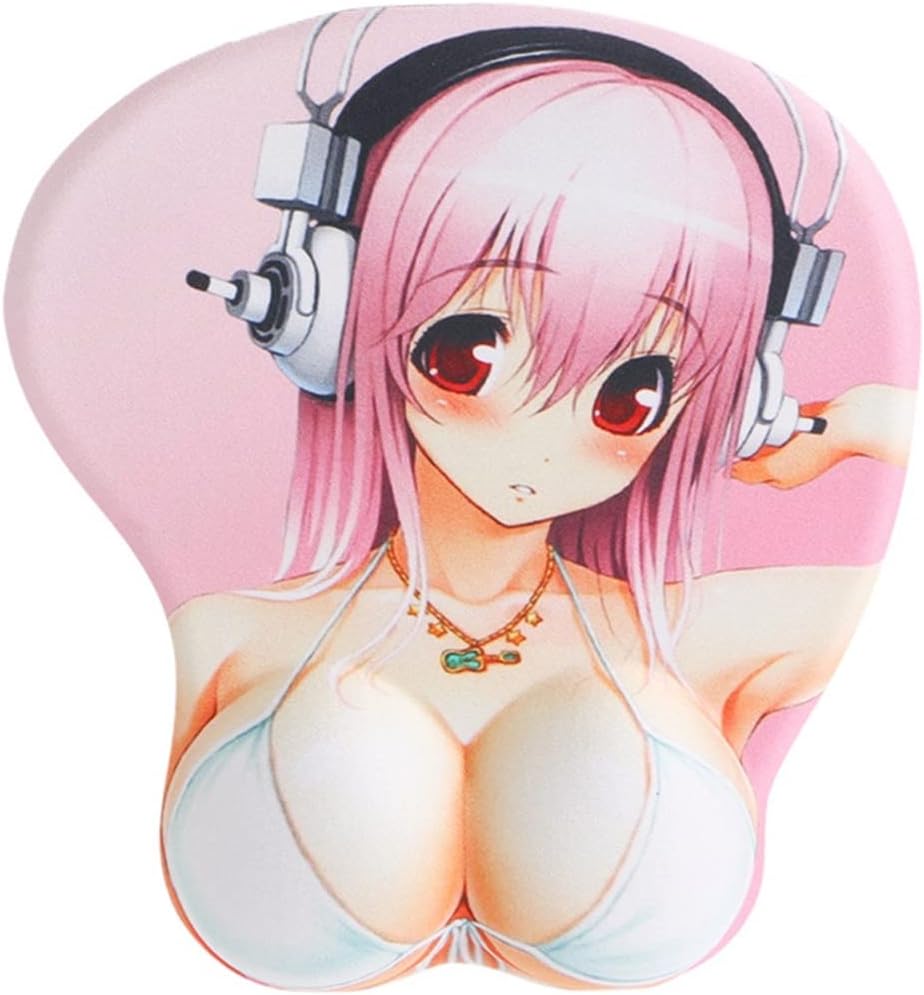 Soft Sexy Cartoon Girl Big Boobs Silicone Wrist Rest Support Mouse Pad