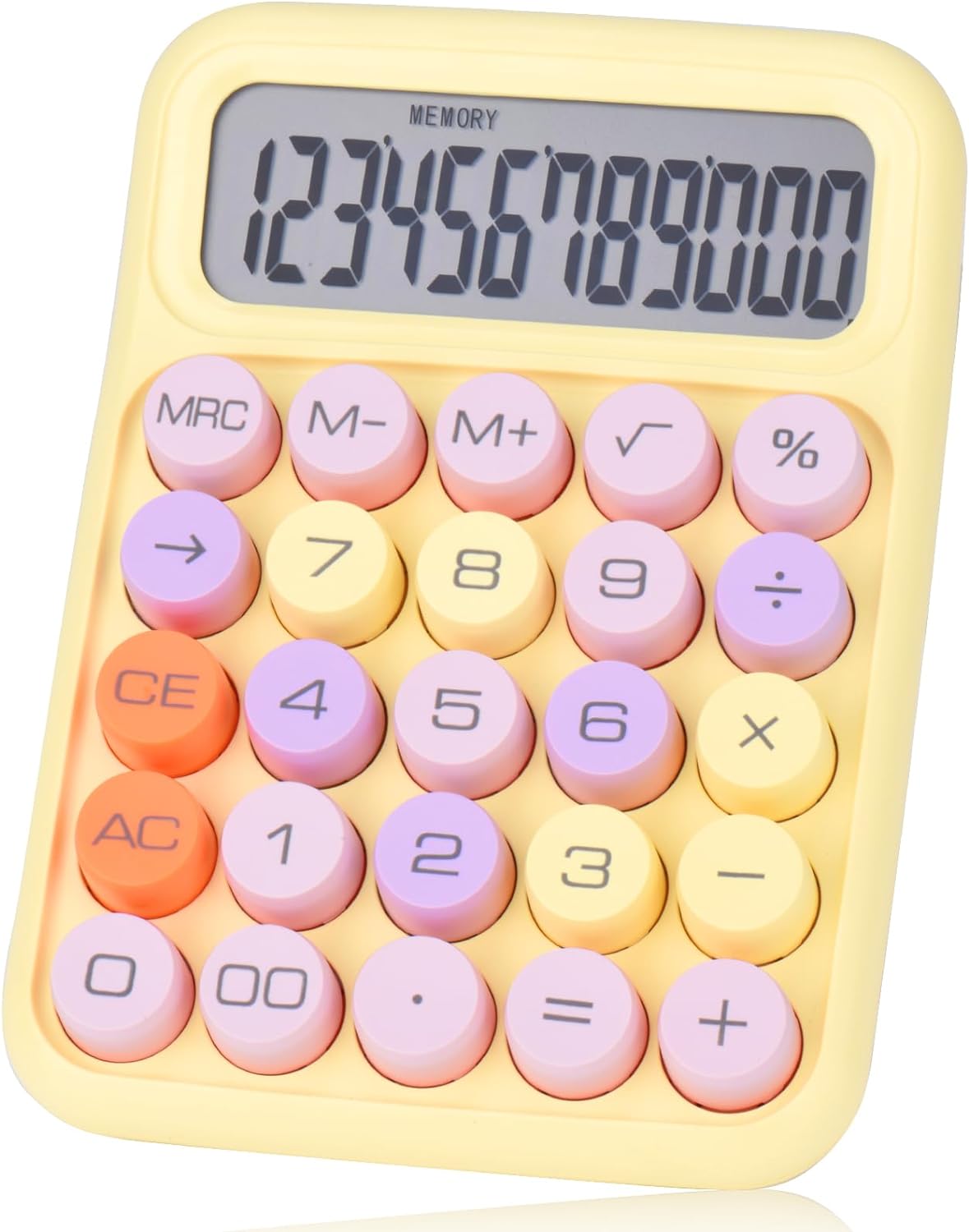 Colorful Candy Mechanical Pushbutton Calculator,12 Digit