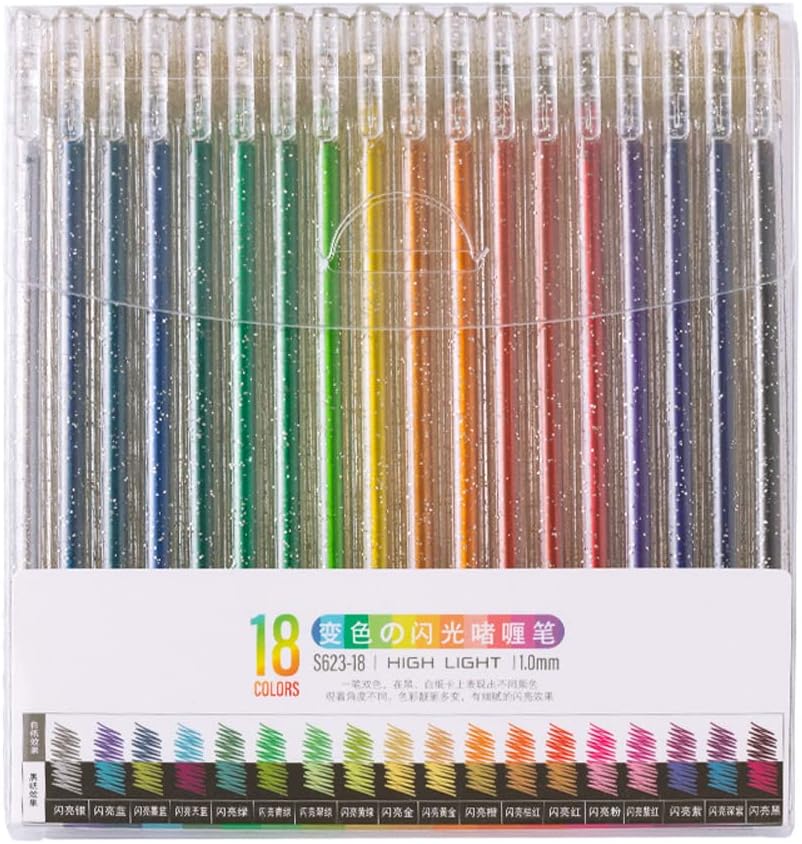 6/12/18 Colors Glitter Pen Set for Kids Adult Coloring Drawing Crafting Doodling