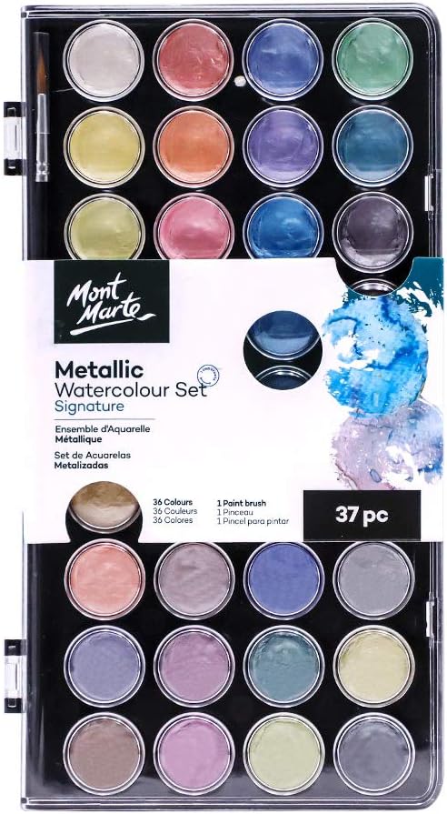 MONT MARTE Signature 36 Metallic Watercolor Set