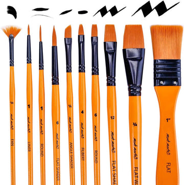 Mont Marte 10pcs Art Paint Brushes Set for Acrylic Painting