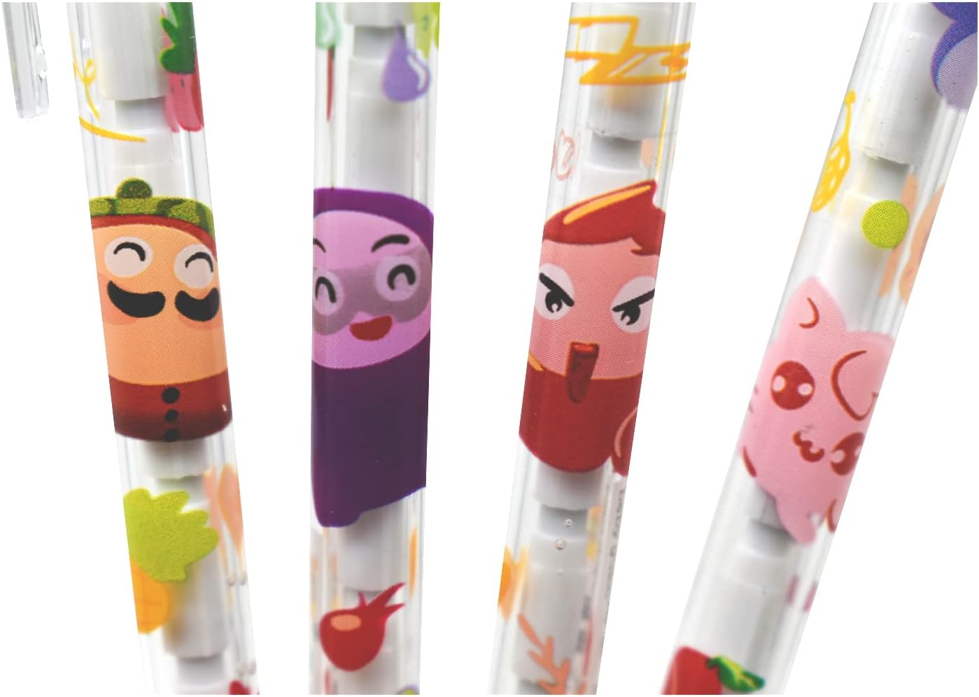 12PCS Cute Animals Non Sharpening Stackable Pencils with 64 Refills