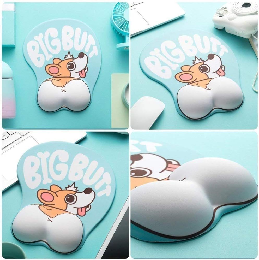 Cute Corgi Dog Butt Anime Mouse Pad with Wrist Support