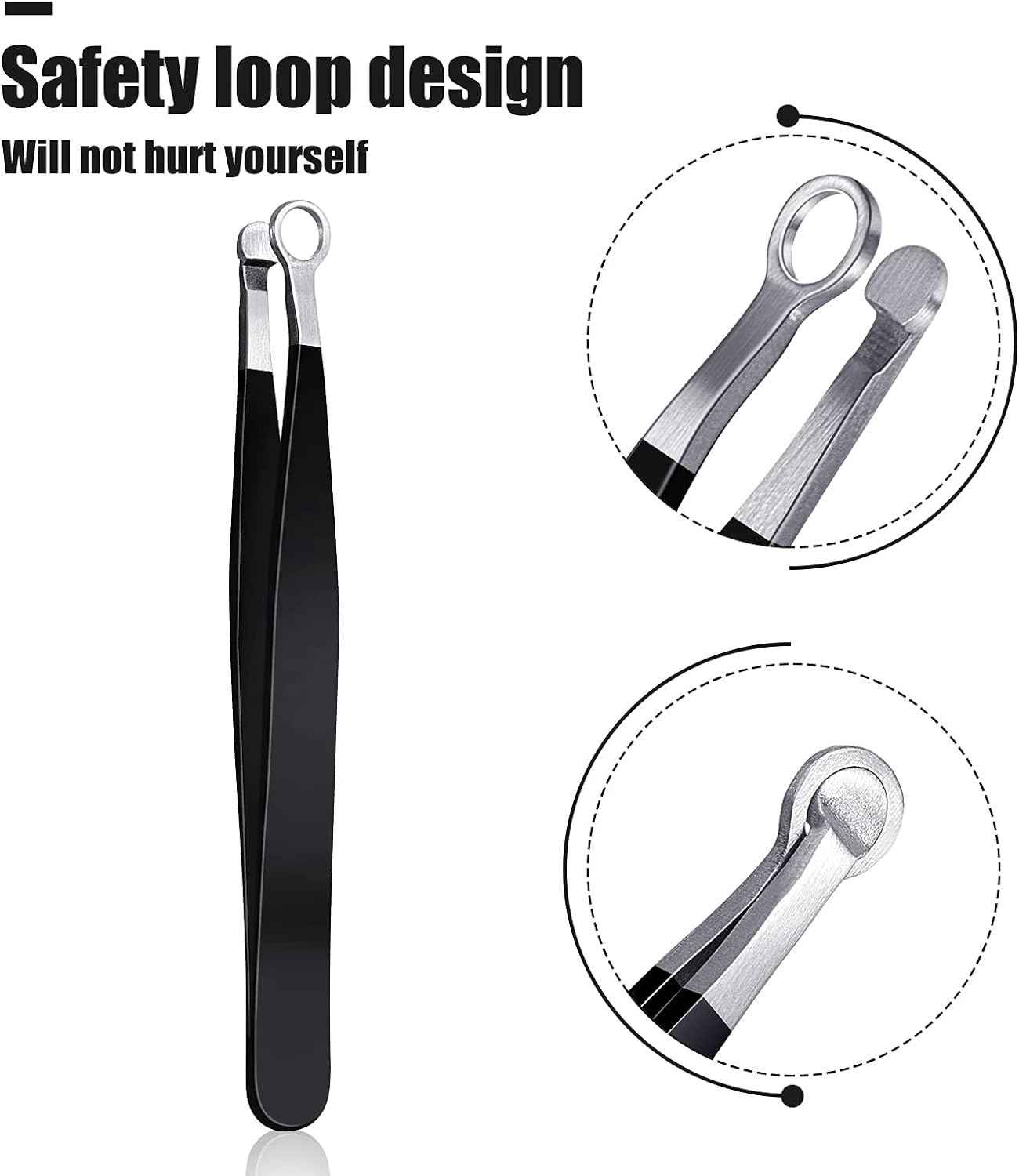 Nose Hair Tweezers Stainless Steel Round Head 2 Pack