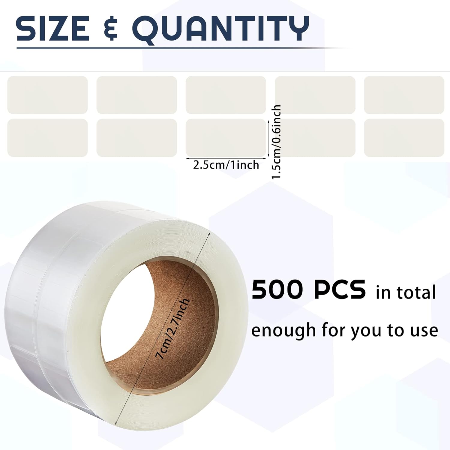 500pcs Label Protector 15x25mm for Protecting Barcodes Numbers Stickers