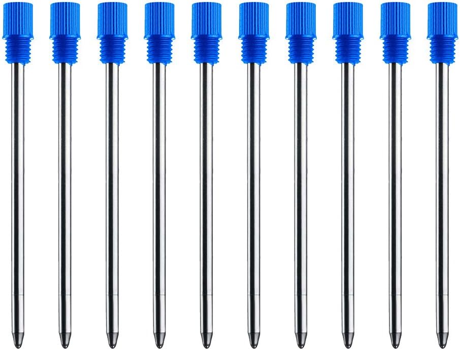 10pcs Black Blue Ink Replaceable Ballpoint Pen Refills,2.75 inch (70mm)