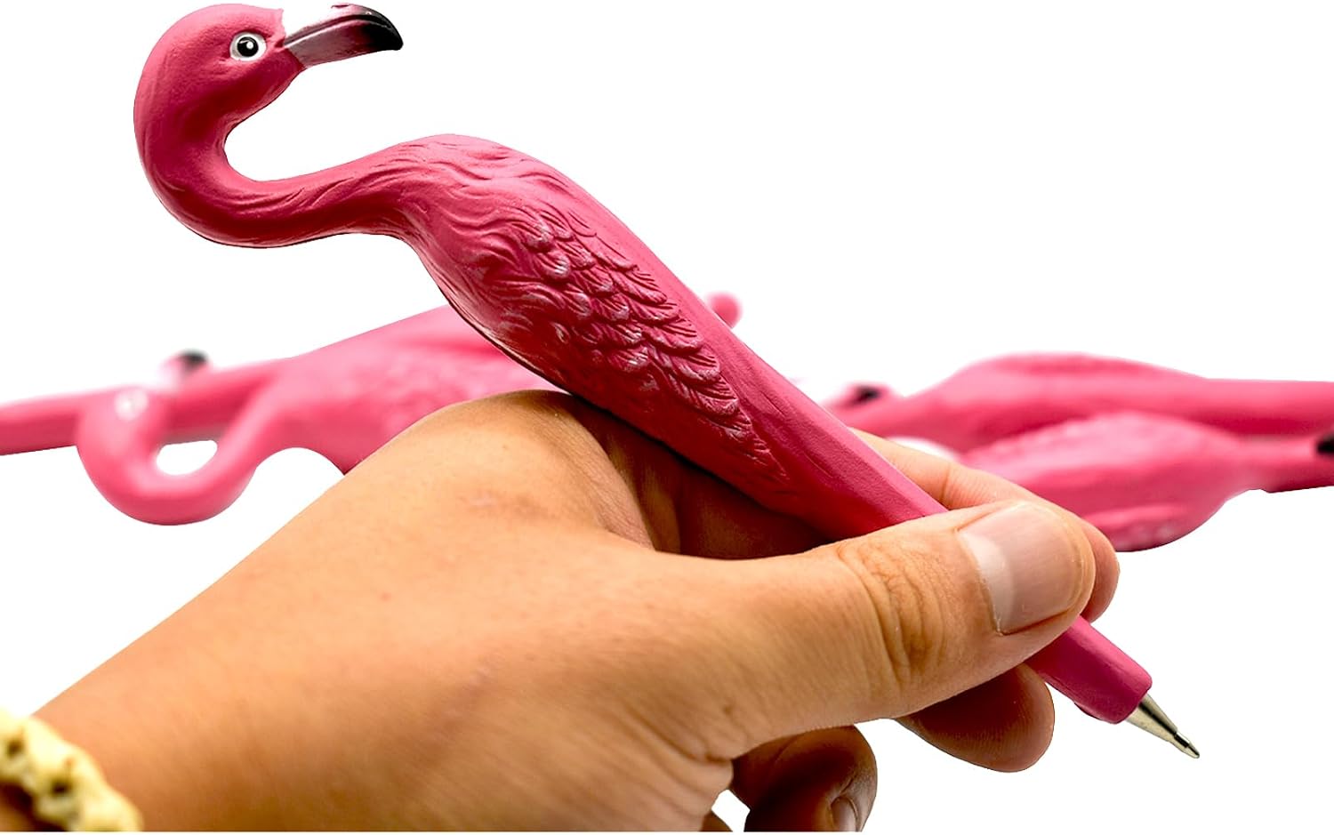 5PCS Flamingo Ballpoint Pens Resin Black Ink For Kids School Supplies