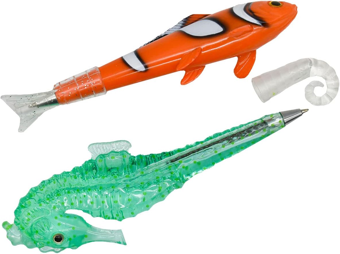 5PCS Clownfish Shark Sea Horse Dolphin Pens Sea Animal Ballpoint Pens