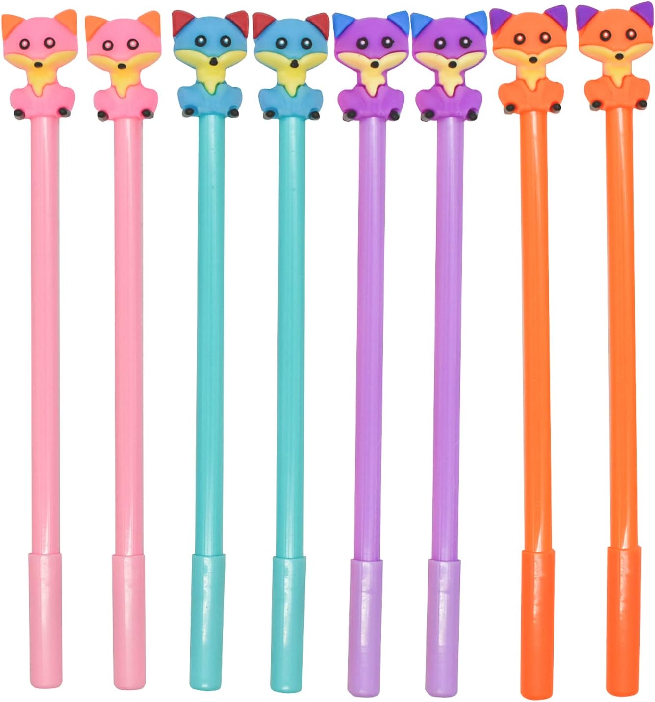 12PCS Kawaii Fox Animal Gel Pen 0.5mm Black Ink For Kids School