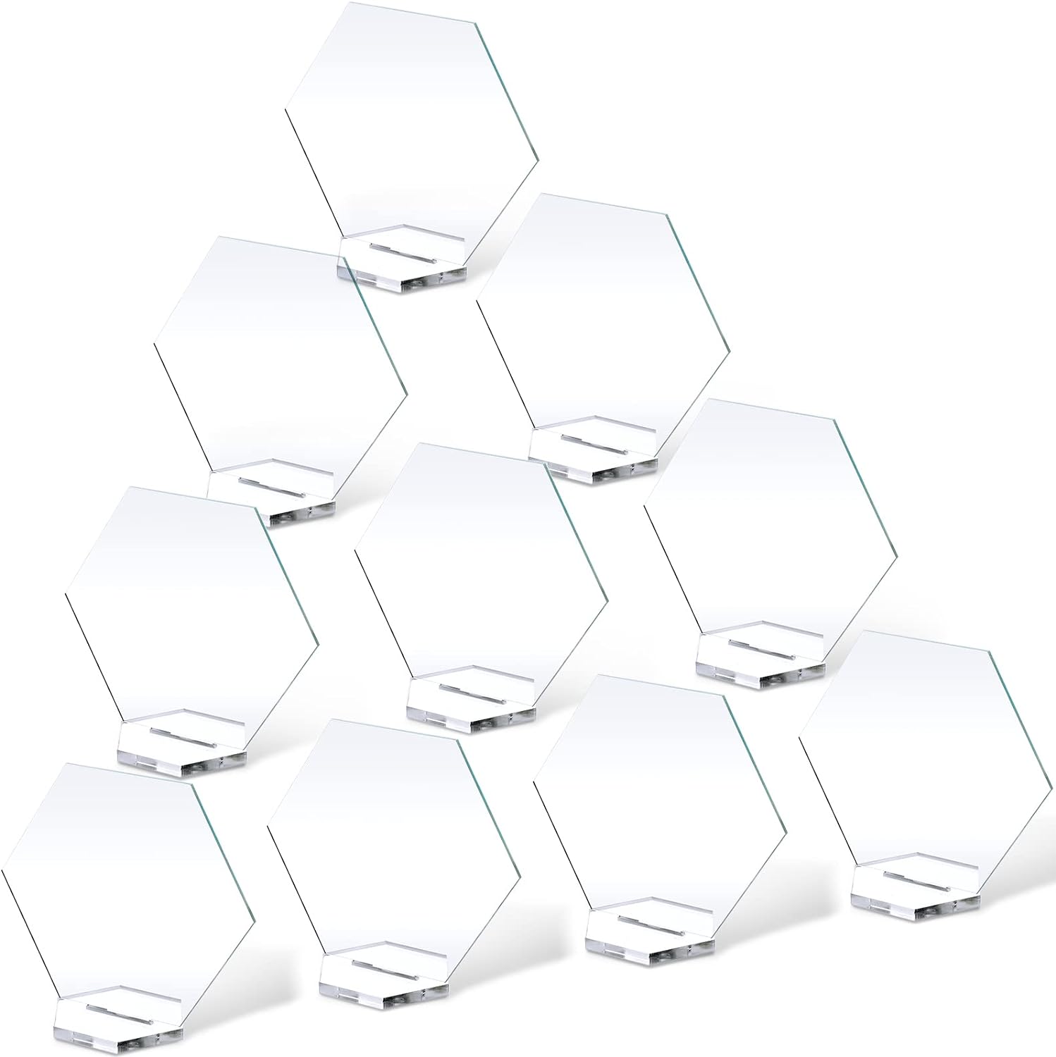 Sublimation DIY Acrylic Hexagon Table Place Card with Holder 10 Pack