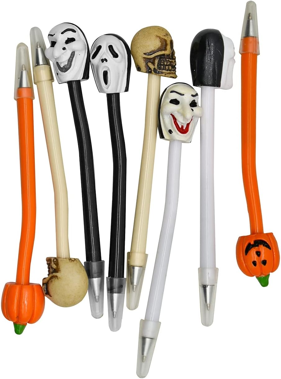 18 PCS Halloween Spooky Skull Pumpkin Grimace Vampire Ballpoint Pens