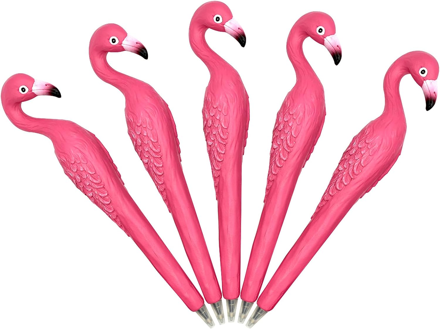 5PCS Flamingo Ballpoint Pens Resin Black Ink For Kids School Supplies