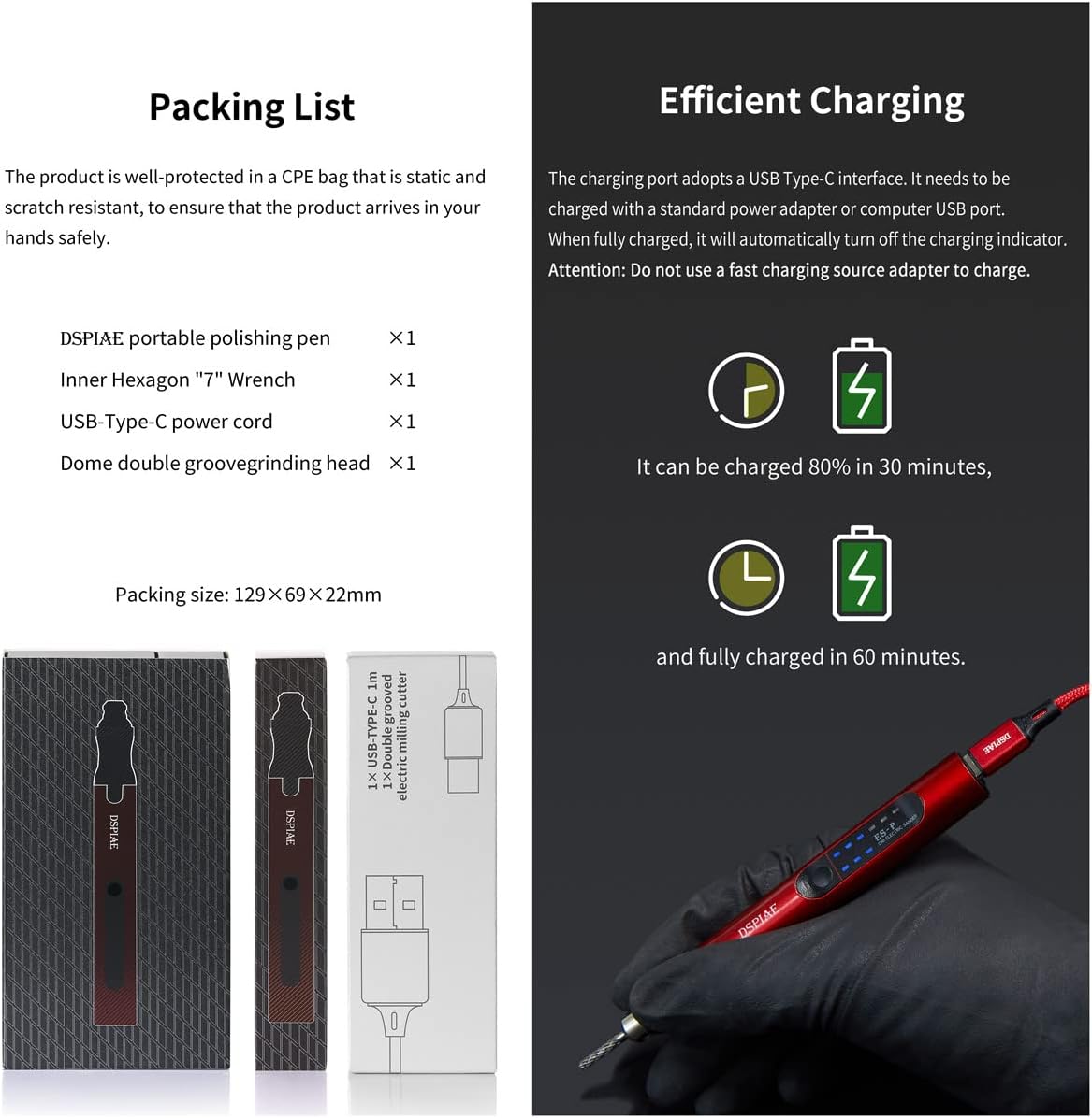 USB Charge Portable Electric Micro Sanding Pen For Hobby Model Craft