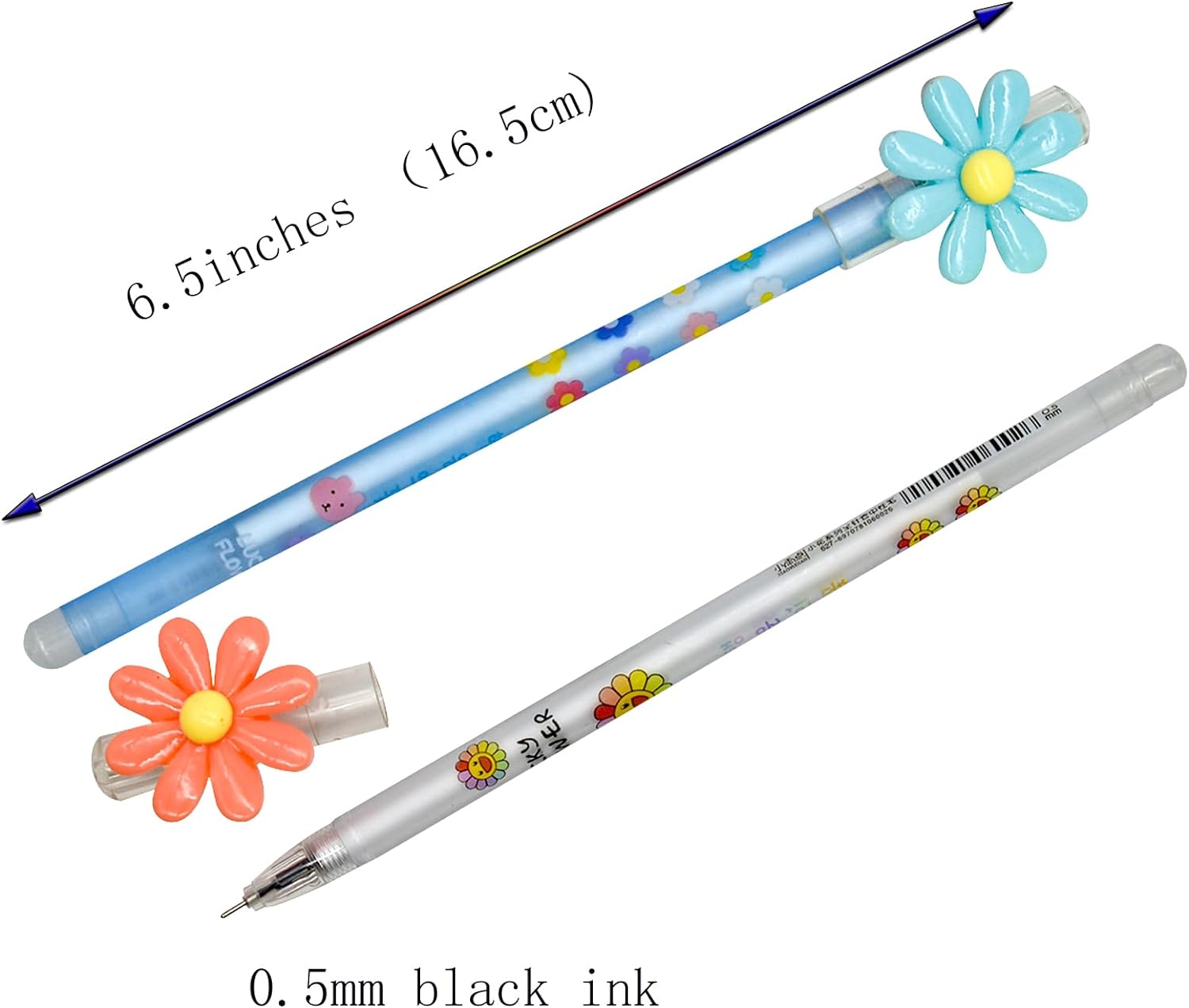 12PCS Fancy Sunflower Gel Pens 0.5mm Black Ink