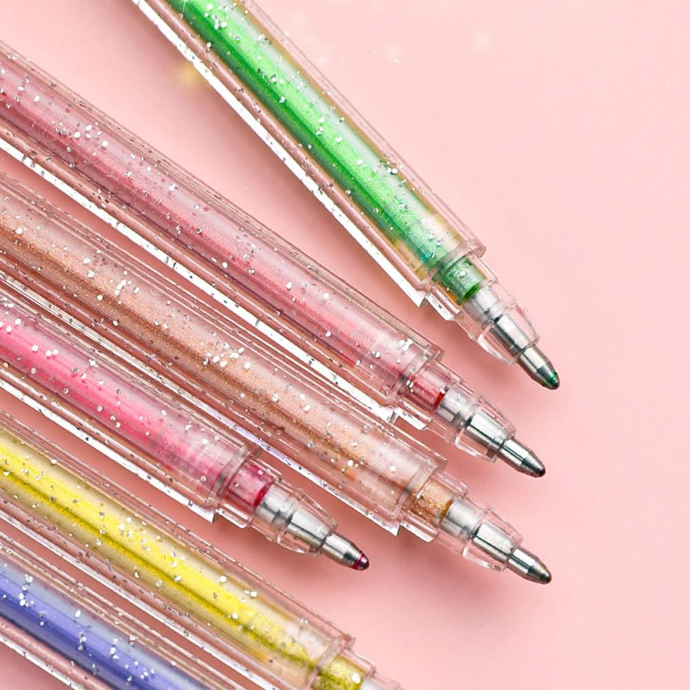 6/12/18 Colors Glitter Pen Set for Kids Adult Coloring Drawing Crafting Doodling