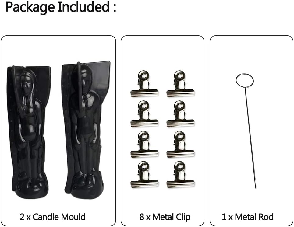 2PCS Rubber Candle Making Mould DIY Moulds (Male + Female)