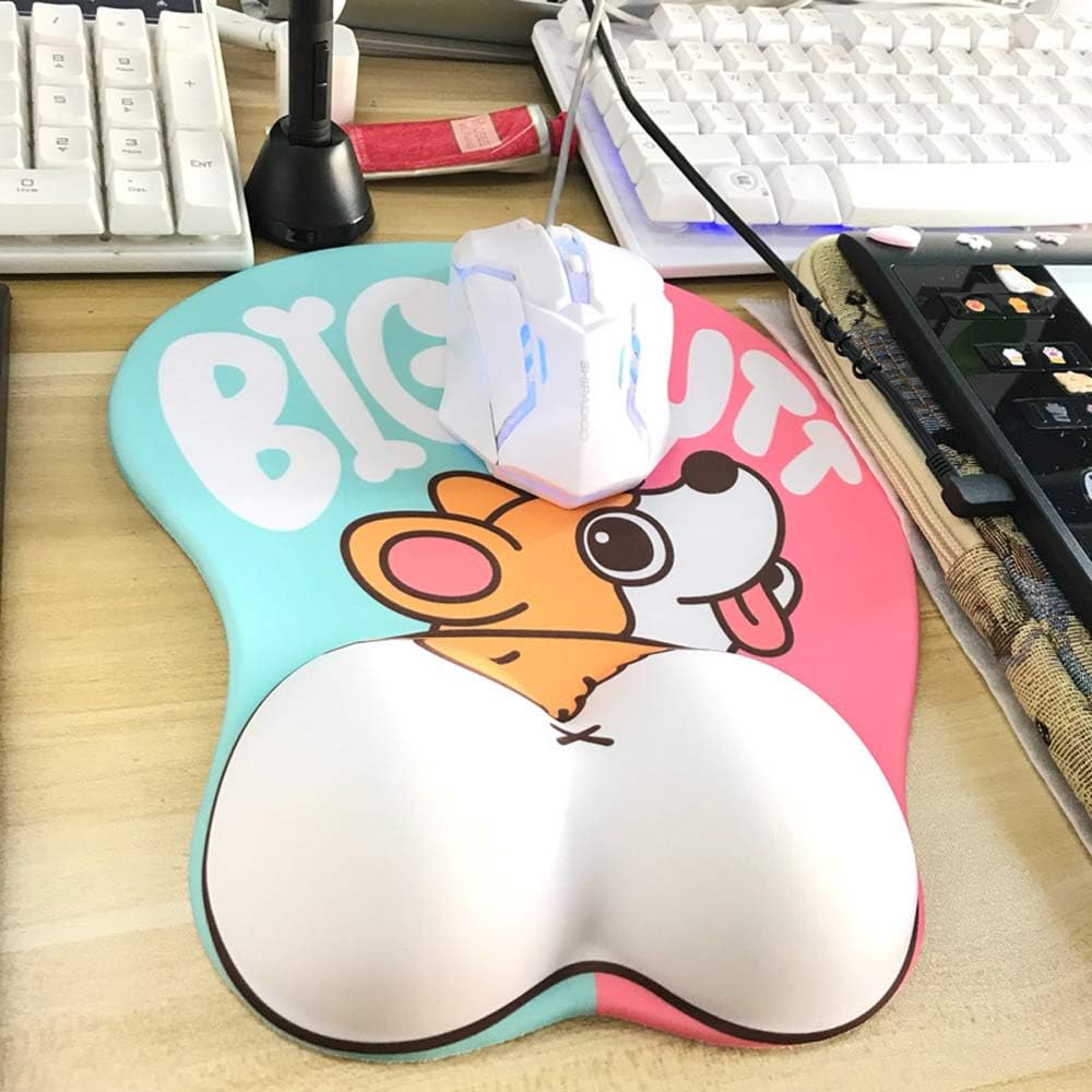 Cute Corgi Dog Butt Anime Mouse Pad with Wrist Support