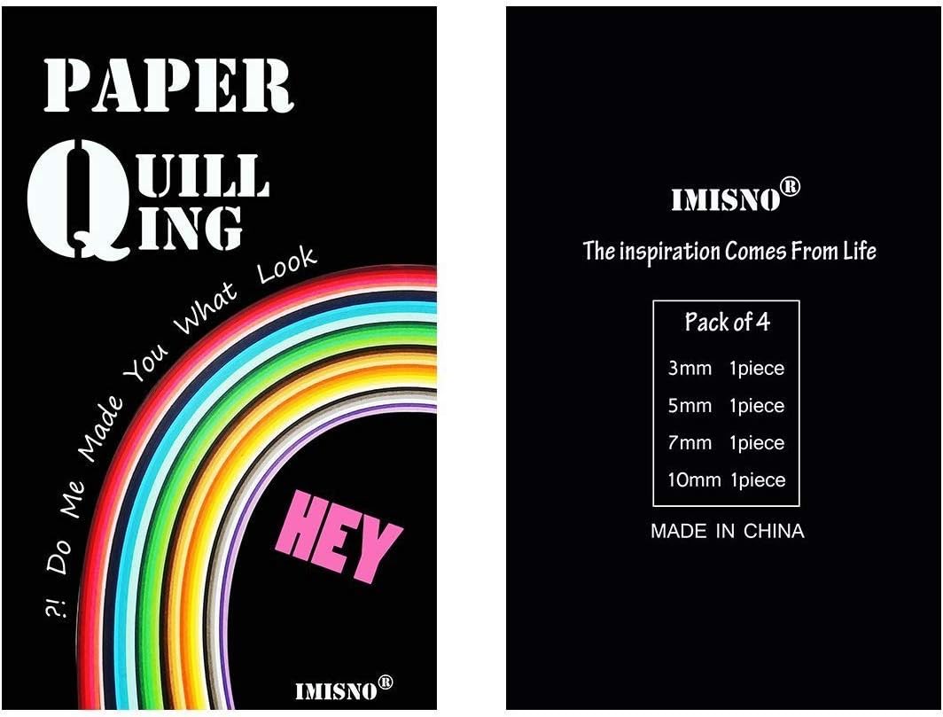 1040PCS Paper Quilling Strips Set 26 Colors (3/5/7/10mmx39cm,4 Pack)