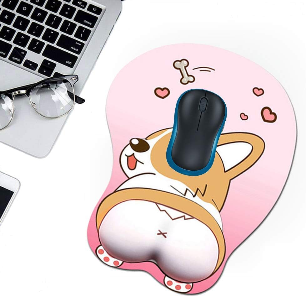 Cute Corgi Dog Butt Anime Mouse Pad with Wrist Support