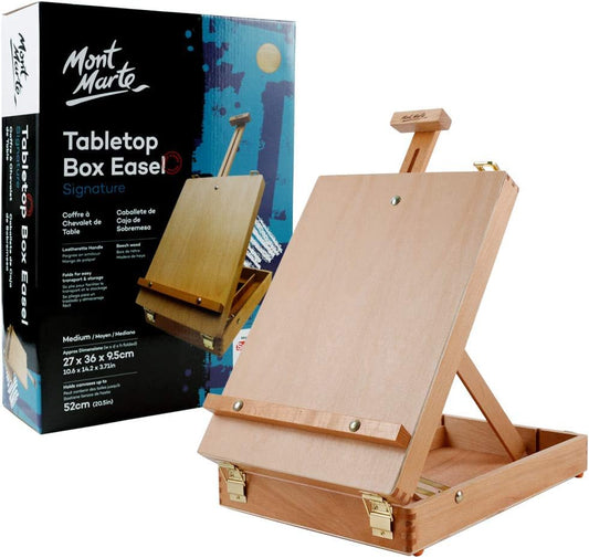 Mont Marte Tabletop Box Easel for Painting Beech Wood