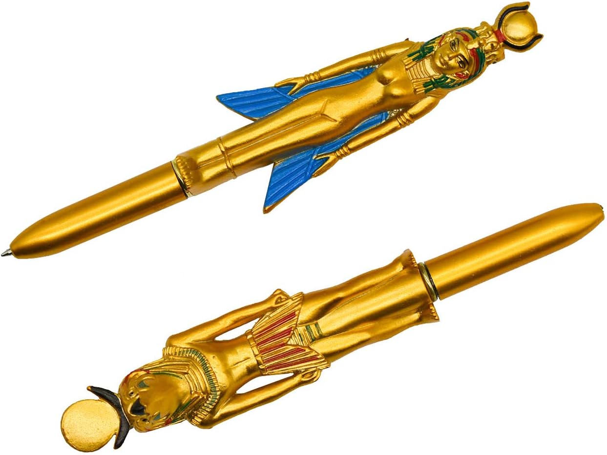 5PCS Egyptian Pharaohpe Retractable Ballpoint Pen 0.5mm Blue Ink