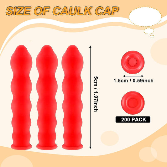 Caulk Saver Caps Caulking Tube Covers for Sealing and Preserving,Red