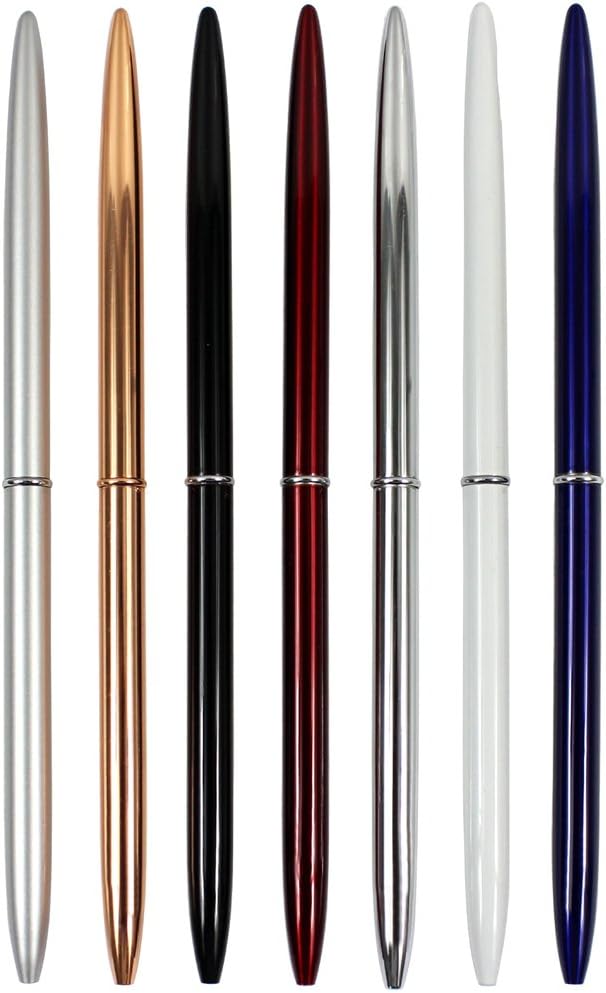 7PCS Slim Lightweight Metal Ballpoint Pens,Black Ink