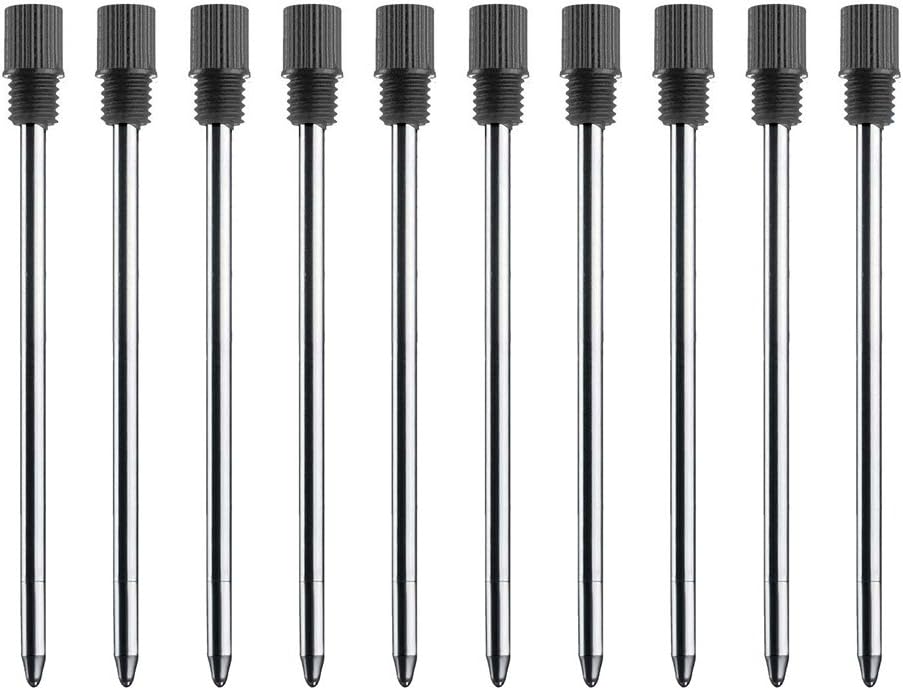 10pcs Black Blue Ink Replaceable Ballpoint Pen Refills,2.75 inch (70mm)