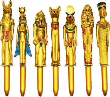 5PCS Egyptian Pharaohpe Retractable Ballpoint Pen 0.5mm Blue Ink