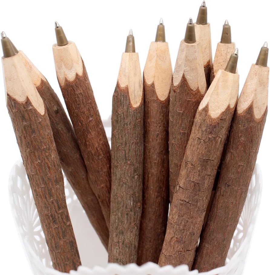 10PCS Handmade Wooden Vintage Original Ecological Wood Ballpoint Pen