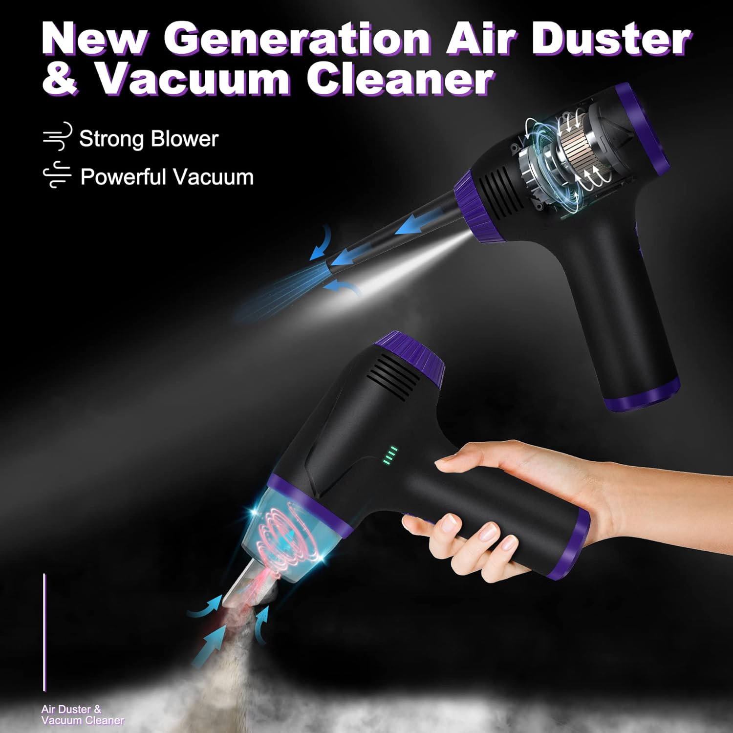 Electric Compressed Air Duster Computer Vacuum,15000mAh Rechargeable