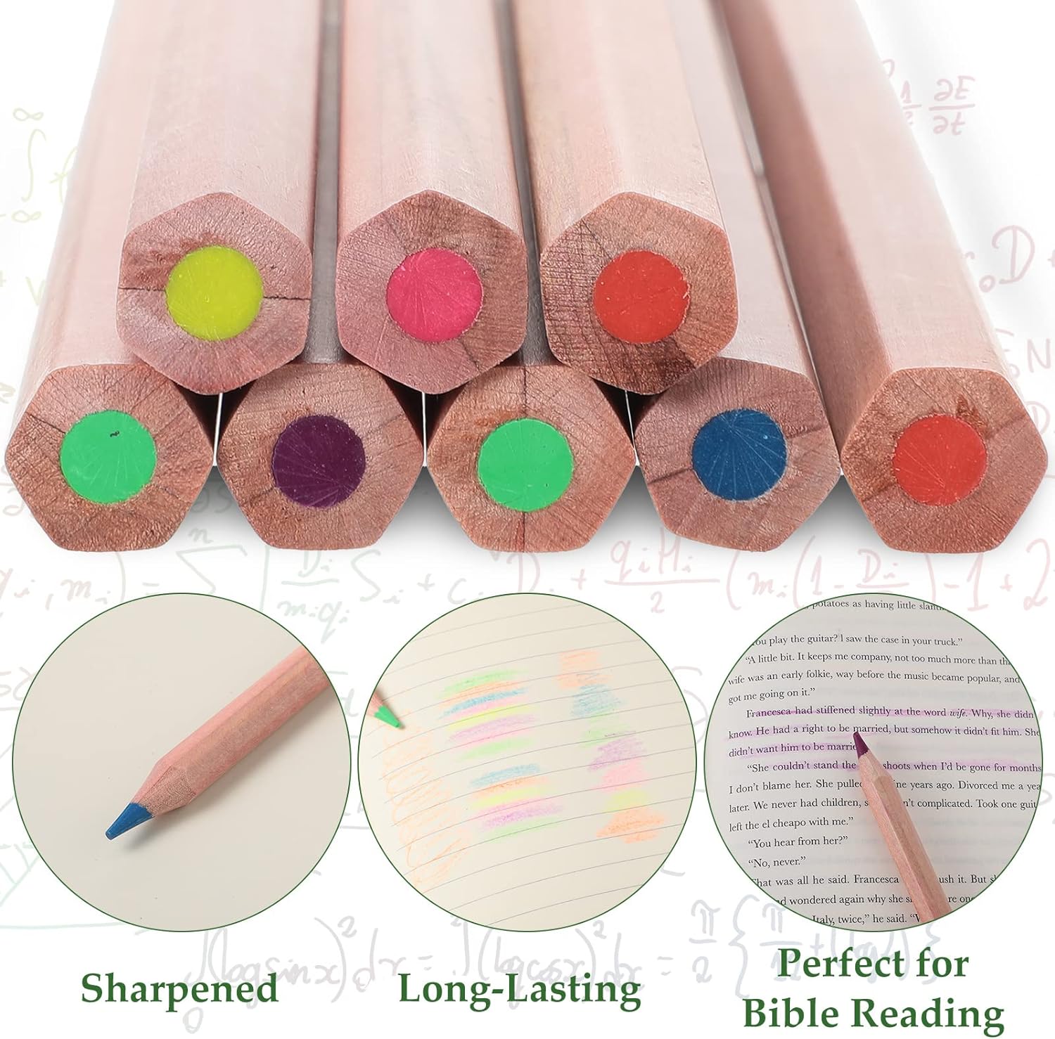 12pcs Neon 6 Color Highlighter Pencils with Wooden Sharpener