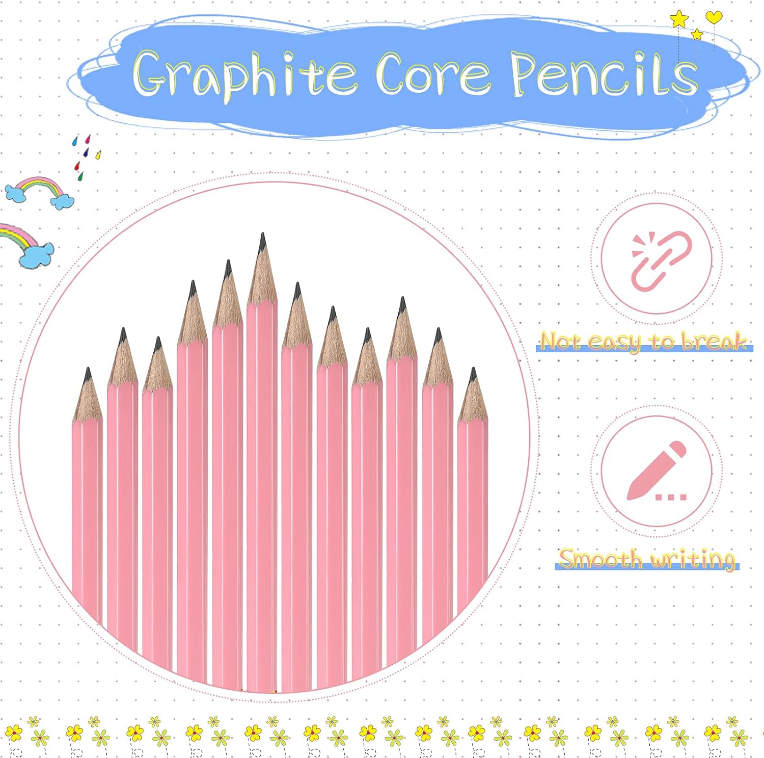 48 Pieces Golf Short Pencils with Eraser for Kids