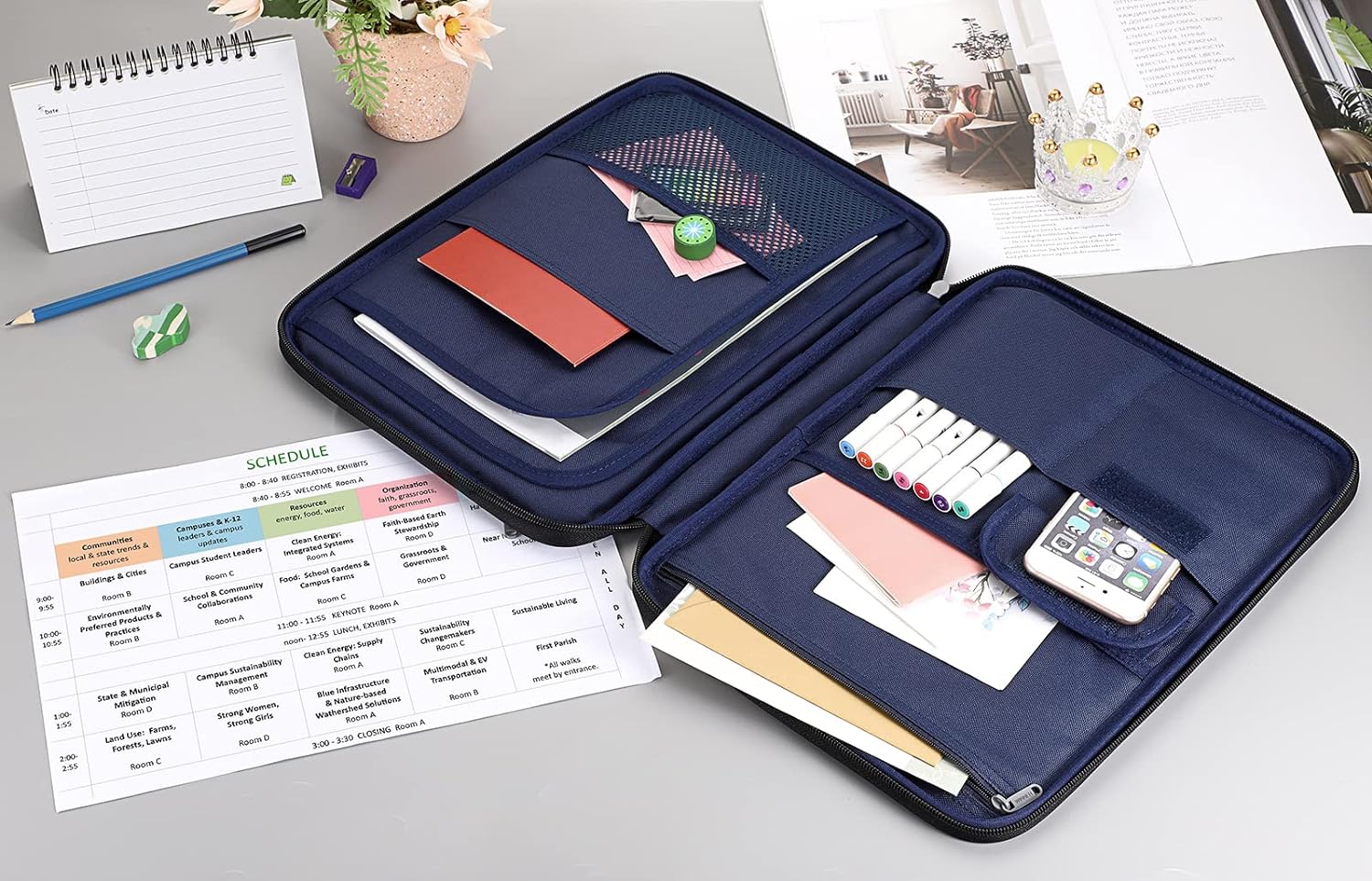 A4 Document File Bags Portfolio Organizer- Zipper Case